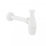 Сифон для раковины 1"1/4 х 32 х 32 мм с трубой, без выпуска, АБС пластик, цвет БЕЛЫЙ.