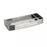 Полочка литая, прямоугольная, одинарная, из нержавеющей стали, цвет ХРОМ.