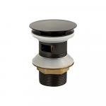 Верхняя часть (донный клапан) сифона - автомата на раковину с переливом, цвет ГРАФИТ, из нержавеющей стали