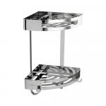 Полочка литая, угловая, двойная, из нержавеющей стали