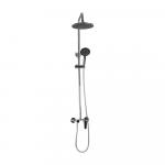 Смеситель + стойка душевая "тропический душ" с двумя лейками, литой корпус, цвет ХРОМ.