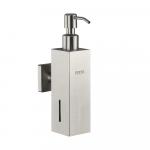 Дозатор для жидкого мыла настенный, антивандальный, 250 мл, квадратный корпус, из нержавеющей стали SUS 304, цвет САТИН.