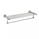 Полка для полотенца с опорой, большая, из нержавеющей стали, с квадратными основаниями, цвет САТИН.