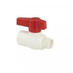 Кран шаровый 1/2" г/ш, резьбовой, ручка-рычаг, из ПВХ (PVC-U) пластика, в пакете, цвет БЕЛЫЙ.