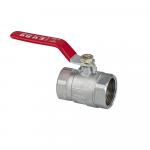 Кран шаровый 1 1/4" г/г, ручка "рычаг" красная.