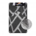 Коврик в ванную CROSS-LOOP, двойной, СЕРЫЙ, клетка, 500х800, 500х400 мм,100% полиэстер