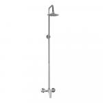 Смеситель в душевую кабину с жестким изливом, шаровый с лейкой тропический душ