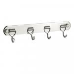 Вешалка для полотенца с четырьмя откидными крючками, из нержавеющей стали, цвет ХРОМ.