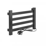 Полотенцесушитель электрический, 490 х 355 х 90 мм, лесенка 4 перекладины, 95 Вт, из алюминия, сенсорное управление с таймером до 24 часов, цвет ГРАФИТ.