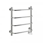 Полотенцесушитель электрический СКОБА, 500х600 мм, труба - "1" x 2 мм, 70 Вт, с кнопочным ваключателем, нержавеющая сталь, цвет ХРОМ.