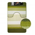 Коврик в ванную СТАР-ЛООП, двойной, ЗЕЛЁНЫЙ, 550 х 900, 550 х 450 мм, 100% полиэстер