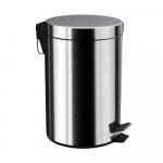 Ведро из нержавеющей стали, с педалью, круглое, 7 литров, цвет ХРОМ.