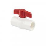 Кран шаровый 3/4" г/г, резьбовой, ручка-бабочка, из ПВХ (PVC-U) пластика, в пакете, цвет БЕЛЫЙ.