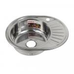 Мойка врезная, 57х45 см, левая, толщина 0,8 мм, глубина 180 мм + большой сифон с переливом