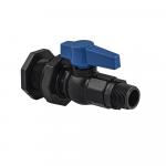 Кран шаровый врезной для ёмкостей 3/4", ш/ш, АБС пластик, цвет СЕРЫЙ.