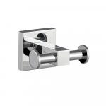 Крючок двойной, на квадратном основании, цвет ХРОМ.