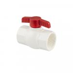 Кран шаровый 2" г/г, резьбовой, ручка-бабочка, из ПВХ (PVC-U) пластика, в пакете, цвет БЕЛЫЙ.
