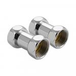 Американка хромированная прямая, к полотенцесушителю, 1х1 г/г, пара