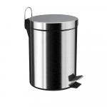 Ведро из нержавеющей стали, с педалью, круглое, 5 литров, цвет ХРОМ.