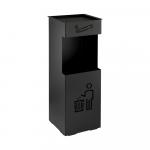 Урна с пепельницей 24 литра, металлическая, цвет ЧЁРНЫЙ.