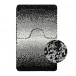 Коврик в ванную ШАГГИ двойной, ЧЁРНЫЙ, ПЕРЕХОД, 60х100 + 50х60 см, 100% полиэстер