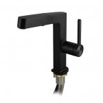 Смеситель кухонный, шаровый, Г - образный излив вытяжной, корпус из латуни чёрного цвета