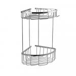 Полочка угловая, овальная, двойная, 18 см, из нержавеющей стали