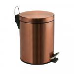 Ведро из нержавеющей стали, с педалью, круглое, 5 литров, цвет МЕДЬ.