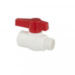 Кран шаровый 3/4" г/ш, резьбовой, ручка-рычаг, из ПВХ (PVC-U) пластика, в пакете, цвет БЕЛЫЙ.