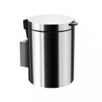 Ведро из нержавеющей стали, настенное, круглое, 5 литров, крышка микролифт, цвет ХРОМ.